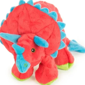 Fashion GODOG DINOS FRILLS DURABLE PLUSH SQUEAKER DOG TOY (LARGE, RED) - Pet Home | The Perfect Pet Supplies Shopping Experience Pet Toys