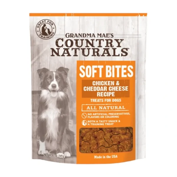 Shop Grandma Mae's Country Naturals Soft Bites Chicken & Cheddar Dog Treats (5 oz) - Pet Home | The Perfect Pet Supplies Shopping Experience Dogs