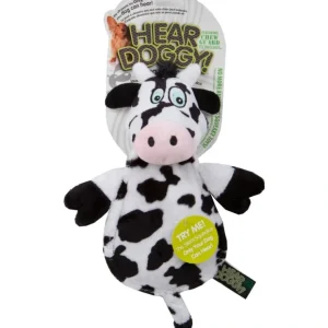 New HEAR DOGGY FLATTIE COW WITH CHEW GUARD (SMALL, BLACK/WHITE) - Pet Home | The Perfect Pet Supplies Shopping Experience Pet Toys