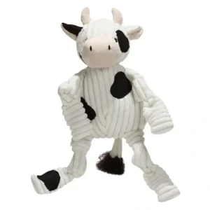 New Huggle Hounds, Corduroy Sock Knottie Cow - White/Black - Large - Pet Home | The Perfect Pet Supplies Shopping Experience Pet Toys