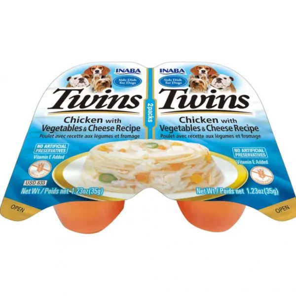 Best Inaba Dog Twin Cups Chicken With Vegetables &Cheese Recipe Dog Food Topper - Pet Home | The Perfect Pet Supplies Shopping Experience Shop All