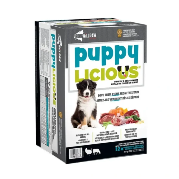 Sale Iron Will Raw, Puppylicious Turkey & Beef - 5.44 kg - Pet Home | The Perfect Pet Supplies Shopping Experience Dogs
