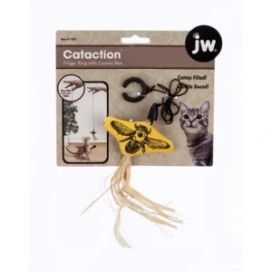 Store JW Cataction Canvas Bee w/Finger Ring Cat Toy - Pet Home | The Perfect Pet Supplies Shopping Experience Pet Toys