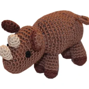 Hot Knit Knacks Ruby the Rhino Organic Cotton Small Dog Toy - Pet Home | The Perfect Pet Supplies Shopping Experience Pet Toys