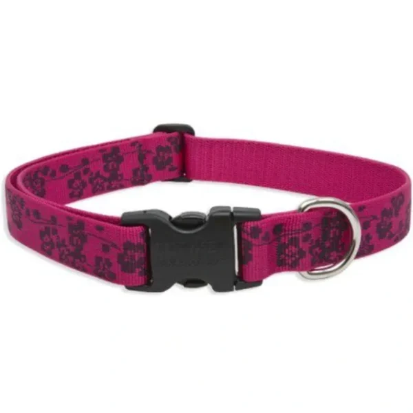 Sale Lupine 12-20 Large Dog Collar Plum Blossum 1 inch thick, Adjustable 12-20 inches - Pet Home | The Perfect Pet Supplies Shopping Experience Dogs