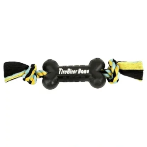 Discount Mammoth, Tirebiter II - Bone with Rope - Large - 7.25" - Pet Home | The Perfect Pet Supplies Shopping Experience Dogs