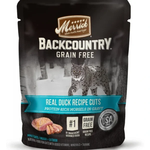 Fashion Merrick Backcountry Grain Free Real Duck Cuts Recipe Cat Food Pouch - Pet Home | The Perfect Pet Supplies Shopping Experience Cats