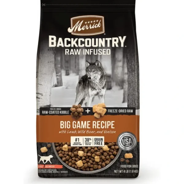 Sale Merrick Backcountry Raw Infused Grain Free Dog Food Big Game Recipe Freeze Dried Dog Food - Pet Home | The Perfect Pet Supplies Shopping Experience Dogs