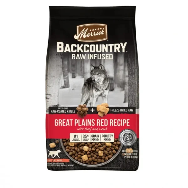Discount Merrick Backcountry Raw Infused Grain Free Dog Food Great Plains Red Recipe Freeze Dried Dog Food - Pet Home | The Perfect Pet Supplies Shopping Experience Dogs