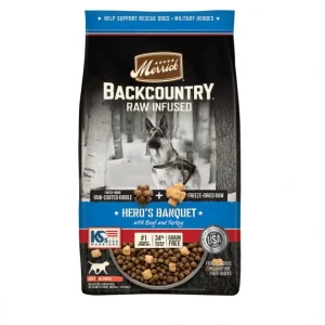 Sale Merrick Backcountry Raw Infused Grain Free Dog Food Hero's Banquet Recipe Freeze Dried Dog Food - Pet Home | The Perfect Pet Supplies Shopping Experience Dogs