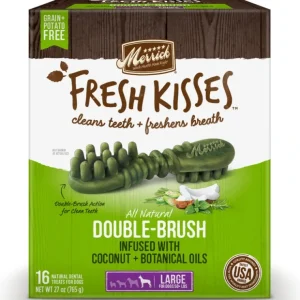 Sale Merrick Fresh Kisses Dog Dental Treats Coconut Plus Botanical Oils Recipe Dog Treats for Large Breeds - Pet Home | The Perfect Pet Supplies Shopping Experience Dogs