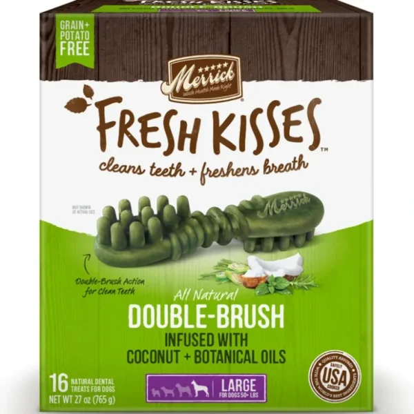 Sale Merrick Fresh Kisses Dog Dental Treats Coconut Plus Botanical Oils Recipe Dog Treats for Large Breeds - Pet Home | The Perfect Pet Supplies Shopping Experience Dogs
