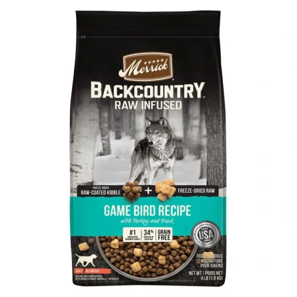 Store Merrick, Grain Free Backcountry Raw Infused Game Bird - Pet Home | The Perfect Pet Supplies Shopping Experience Dogs