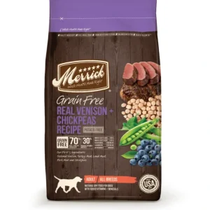 Sale Merrick Grain Free Real Venison and Chickpeas Recipe Adult Dry Dog Food - Pet Home | The Perfect Pet Supplies Shopping Experience Dogs