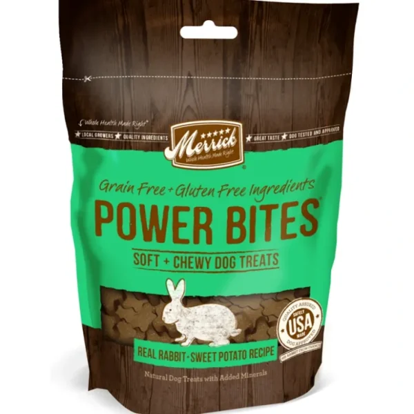 Discount Merrick Power Bites Grain Free Rabbit Recipe Dog Treats - Pet Home | The Perfect Pet Supplies Shopping Experience Dogs
