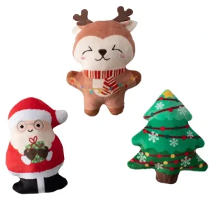Discount Merry And Bright Small Plush Dog Toys - Set Of 3 - Pet Home | The Perfect Pet Supplies Shopping Experience Pet Toys