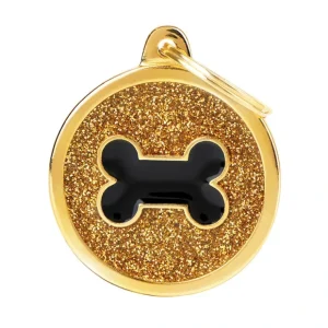 Store MyFamily, Glitter Circle Bone - Gold - Large - Pet Home | The Perfect Pet Supplies Shopping Experience Shop All
