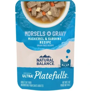Clearance Natural Balance, Platefulls Cat Pouch, Mackerel & Sardine in Gravy - 85 g - Wet Cat Food - Pet Home | The Perfect Pet Supplies Shopping Experience Cats
