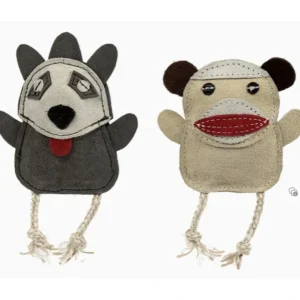 New Natural Leather Wee Buddies Monkey & Raccoon Dog Toys (2pk) - Pet Home | The Perfect Pet Supplies Shopping Experience Pet Toys