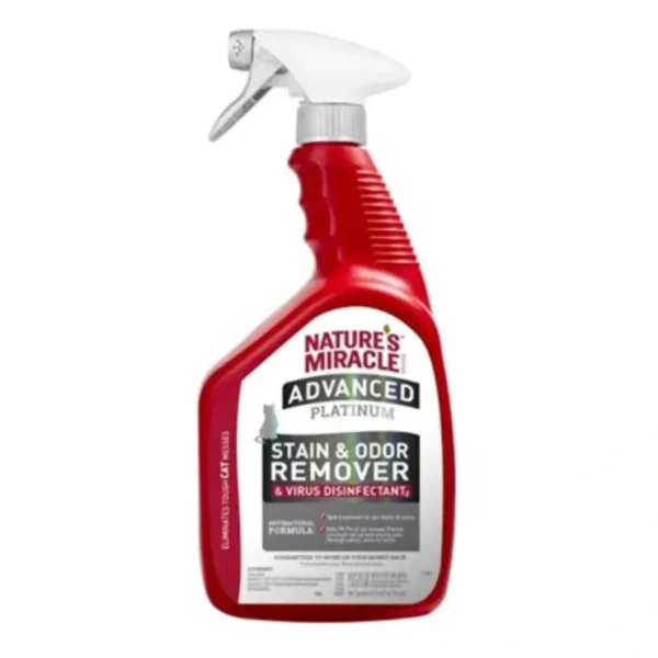 New Nature's Miracle - Advanced Platinum Stain Odor Remover Virus Disinfectant for Cats, 32oz - Pet Home | The Perfect Pet Supplies Shopping Experience Cats