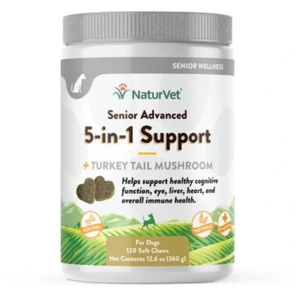 Sale NaturVet Senior Advance 5-in-1 Support Soft Chews for Dogs (60 Soft Chews) - Pet Home | The Perfect Pet Supplies Shopping Experience Dogs