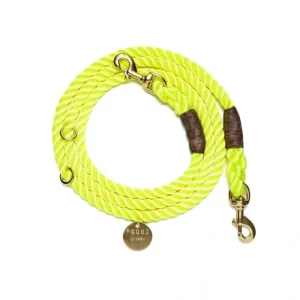 Sale Neon Yellow Rope Dog Leash | Bolt Snaps, Adjustable - Pet Home | The Perfect Pet Supplies Shopping Experience Dogs