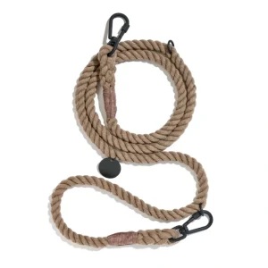 Best Sale New! Matte Black/Natural Rope Dog Leash, Adjustable - Pet Home | The Perfect Pet Supplies Shopping Experience Dogs