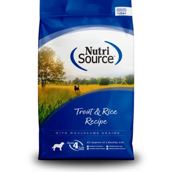 Sale NutriSource - Trout Rice Recipe Dry Dog Food - Pet Home | The Perfect Pet Supplies Shopping Experience Dogs
