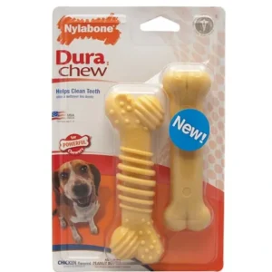 Shop Nylabone DuraChew Twin Pack Textured Bone & Peanut Butter Bone Wolf - Pet Home | The Perfect Pet Supplies Shopping Experience Pet Toys