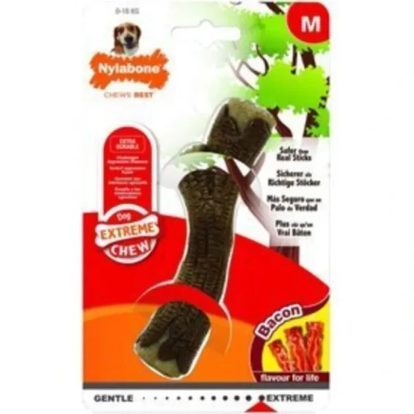 Fashion Nylabone Extreme Chew - "The Stick" Maple/ Bacon Wolf Size - Pet Home | The Perfect Pet Supplies Shopping Experience Pet Toys