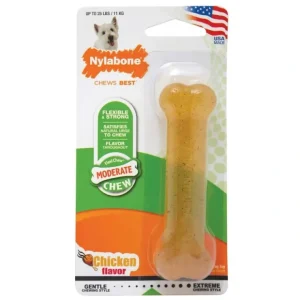Shop Nylabone FlexiChew Chicken Flavor Bone Dog Toy (Regular) - Pet Home | The Perfect Pet Supplies Shopping Experience Pet Toys