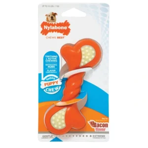 Outlet Nylabone Just for Puppies Double Action Bone Puppy Dog Teething Chew Toy (XS, Bacon) - Pet Home | The Perfect Pet Supplies Shopping Experience Pet Toys