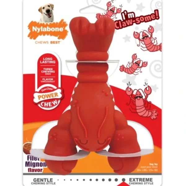 Hot Nylabone Power Chew Lobster Dog Toy Filet Mignon X-Large - Pet Home | The Perfect Pet Supplies Shopping Experience Pet Toys