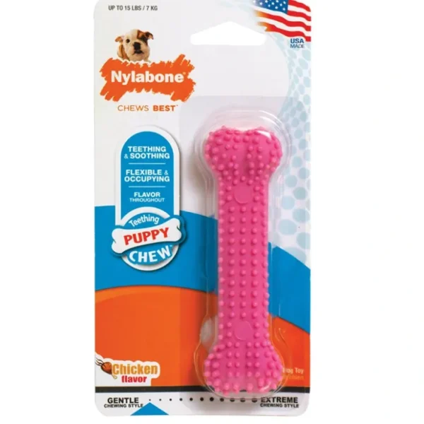 Store Nylabone, Puppy, Dental Bone - Pink - Petite - Pet Home | The Perfect Pet Supplies Shopping Experience Shop All