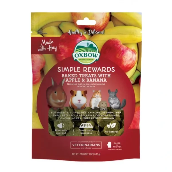 Best Oxbow Animal Health Simple Rewards Baked Treats with Apple &Banana - Pet Home | The Perfect Pet Supplies Shopping Experience Shop All