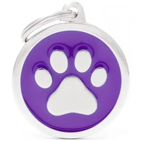 Sale Pet ID Tag Classic Paw Purple Lge - Pet Home | The Perfect Pet Supplies Shopping Experience Dogs