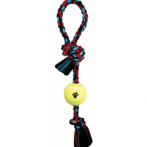 Pet Shop Direct - Mammoth Flossy Chews Pull Tug with Tennis Ball Medium - Pet Home | The Perfect Pet Supplies Shopping Experience Shop