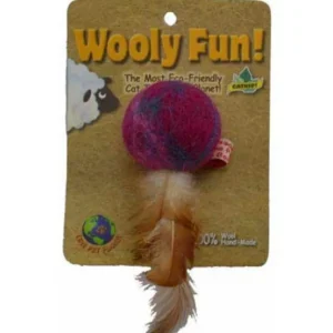 Pet Shop Direct - One Pet Planet Wooly Fun Feather Ball 4cm Cat Toy - Pet Home | The Perfect Pet Supplies Shopping Experience Outlet