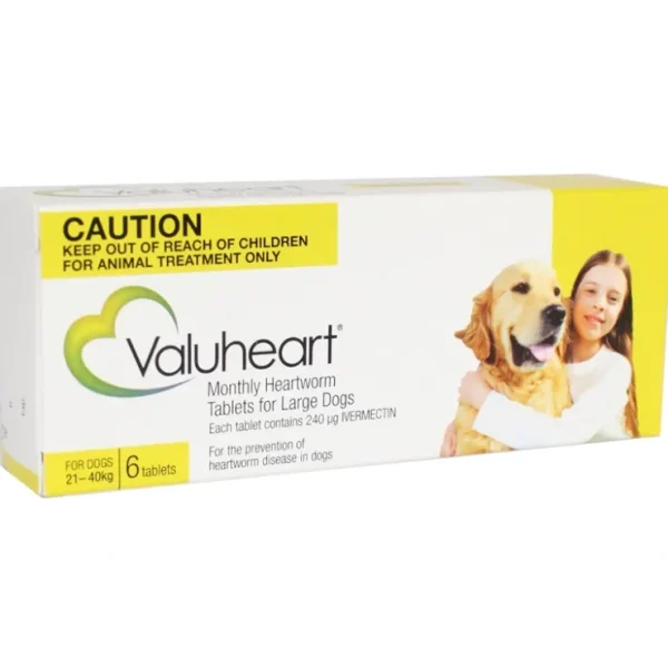 Pet Shop Direct - Valuheart Tablets for Large Dogs 21-40kg (Yellow) - Pet Home | The Perfect Pet Supplies Shopping Experience Online