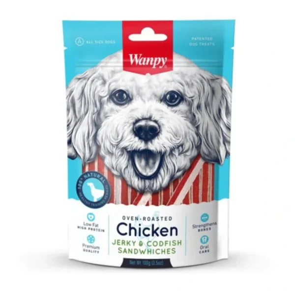 Pet Shop Direct - Wanpy Chicken & Codfish Sandwich 100g - Pet Home | The Perfect Pet Supplies Shopping Experience Store