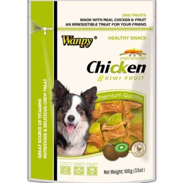 Pet Shop Direct - Wanpy Chicken Jerky with Kiwi Fruit Dog Treat 100g - Pet Home | The Perfect Pet Supplies Shopping Experience Clearance