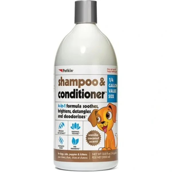 Petkin Shampoo & Conditioner Vanilla Coconut Scent 1L - Pet Home | The Perfect Pet Supplies Shopping Experience