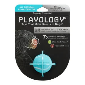 Playology Squeaky Chew Ball Peanut Butter (Medium) - Pet Home | The Perfect Pet Supplies Shopping Experience