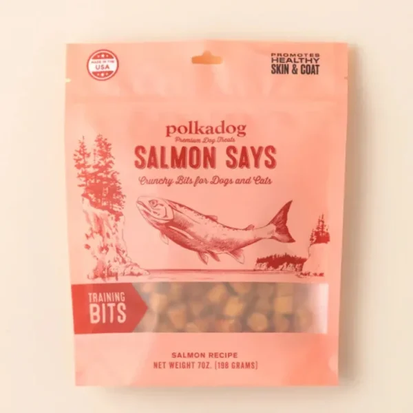 Polkadog Salmon Says (Bits) Dog Treats (12 oz) - Pet Home | The Perfect Pet Supplies Shopping Experience
