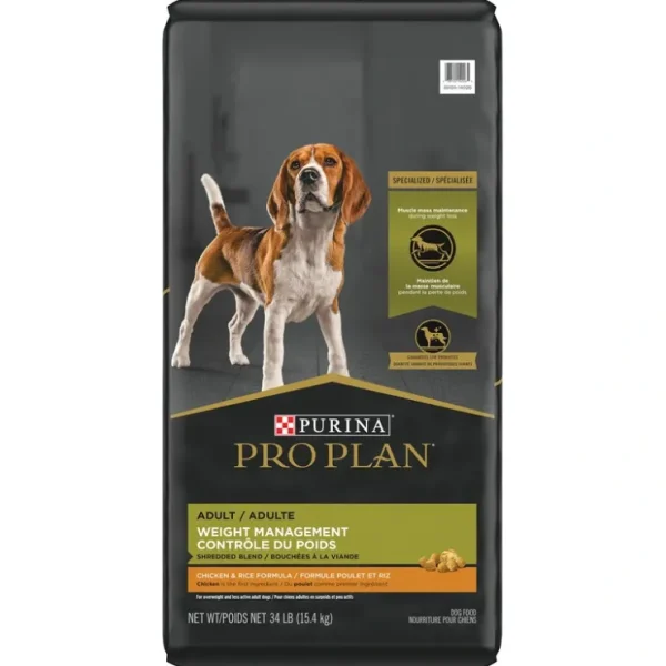 Pro Plan, Adult Specialized Weight Management Shredded Blend - Chicken & Rice - 15.4 kg - Dry Dog Fo - Pet Home | The Perfect Pet Supplies Shopping Experience