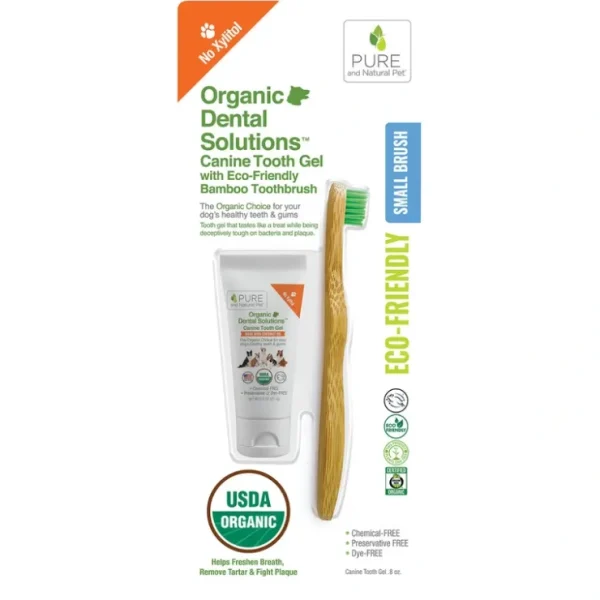 Pure and Natural Pet, Organic Dental Solutions Dental Kit - Small Brush  - Pet Home | The Perfect Pet Supplies Shopping Experience