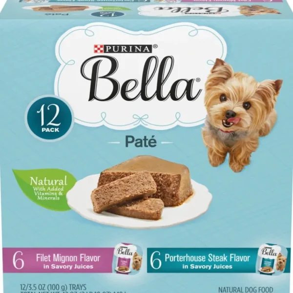 Purina Bella Natural Small Breed Pate Variety Pack Filet Mignon &Porterhouse Steak in Juices Wet Dog Food - Pet Home | The Perfect Pet Supplies Shopping Experience
