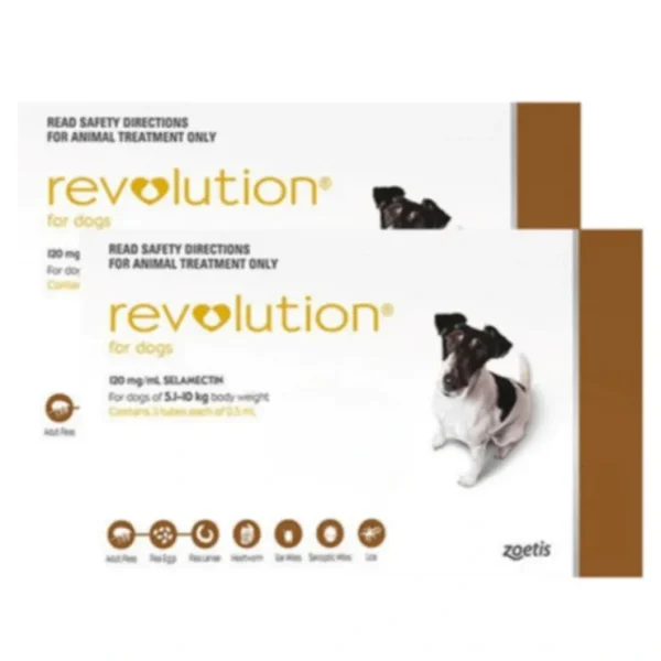 Revolution 12 pack For Dogs 5 - 10kg Brown Plus Free Canex Worm tablets - Pet Home | The Perfect Pet Supplies Shopping Experience