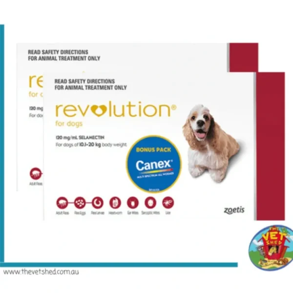 Revolution 12 pack for dogs 10- 20kg Red Plus Free Canex Worming Tablets - Pet Home | The Perfect Pet Supplies Shopping Experience