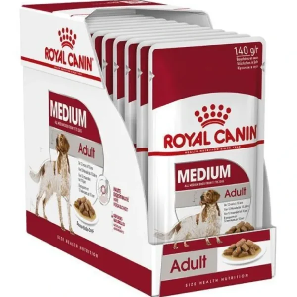 Royal Canin Medium Adult Wet Food Pouches 10 x 140gm - Pet Home | The Perfect Pet Supplies Shopping Experience